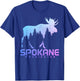 Spokane Washington PNW Vintage Moose Souvenir T-Shirt - T-Shirt | Royal