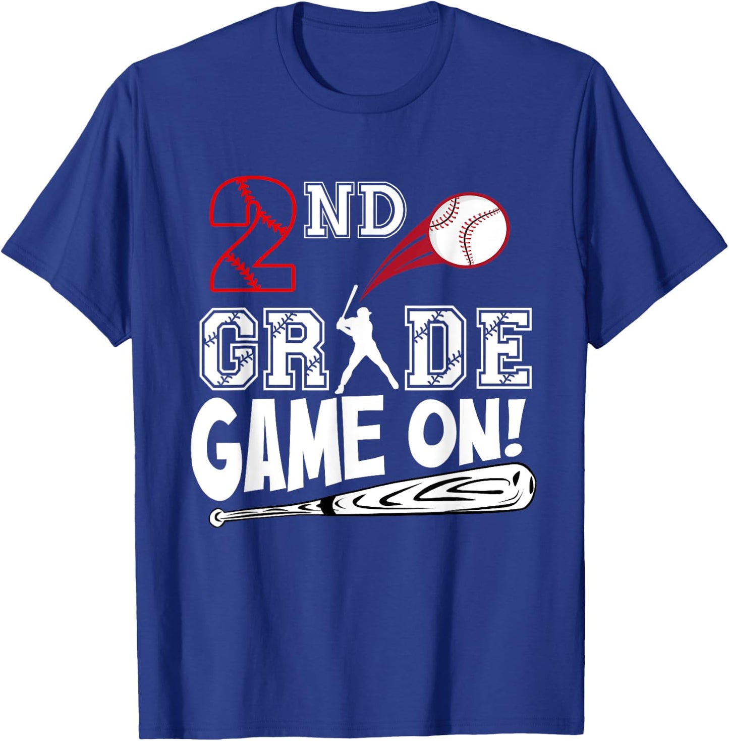 2nd Grade Game On First Day of School Baseball Second Grade T-Shirt - T-Shirt | Royal