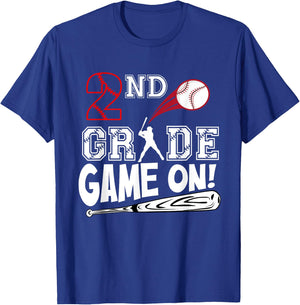 2nd Grade Game On First Day of School Baseball Second Grade T-Shirt - T-Shirt | Royal