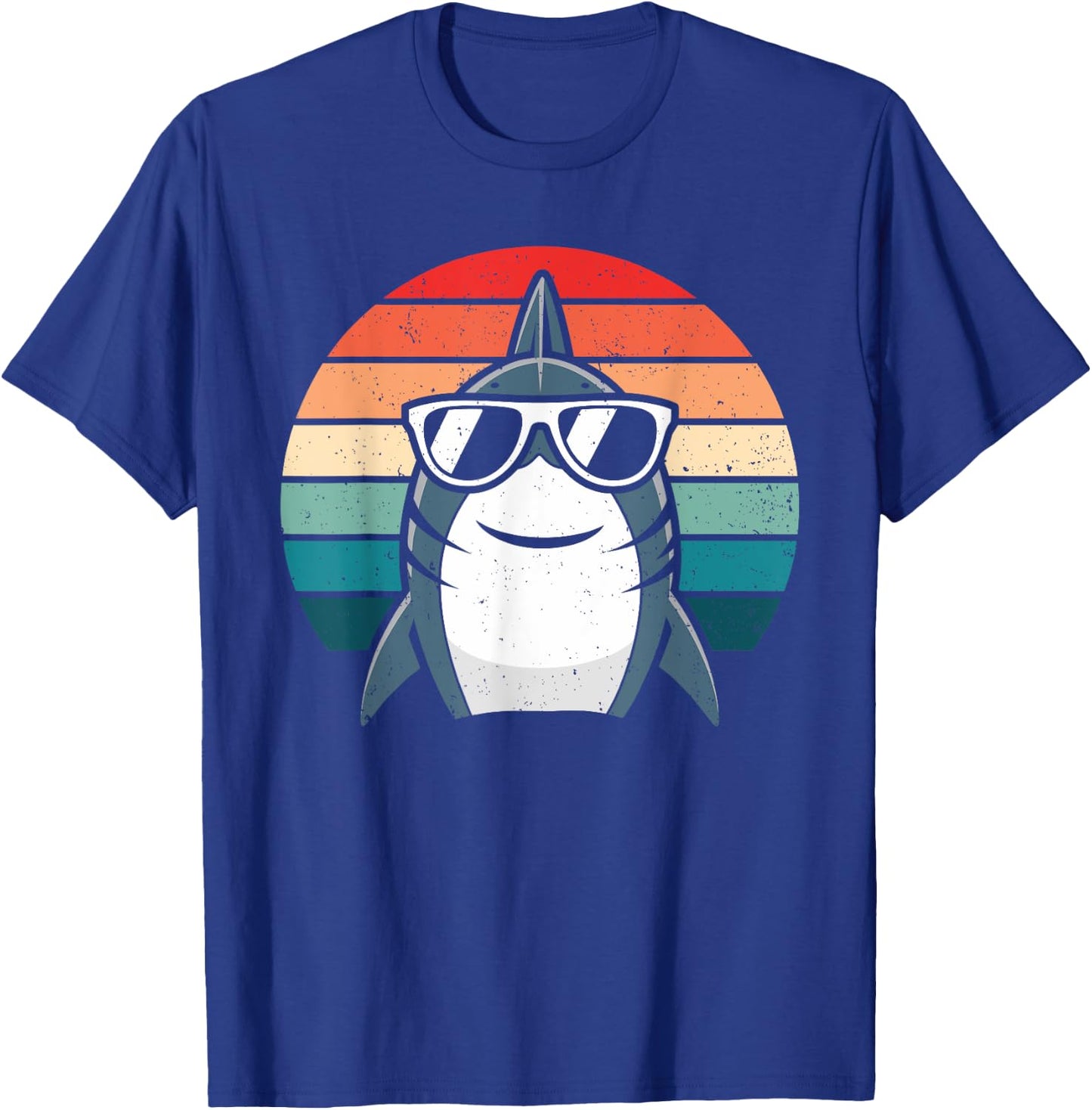 Retro Cool Shark with Sunglasses Kids Boys Men Funny Shark T-Shirt - T-Shirt | Royal