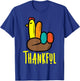 Thanksgiving Turkey Peace Hand Thankful Fall Men Women Kids T-Shirt - T-Shirt | Royal