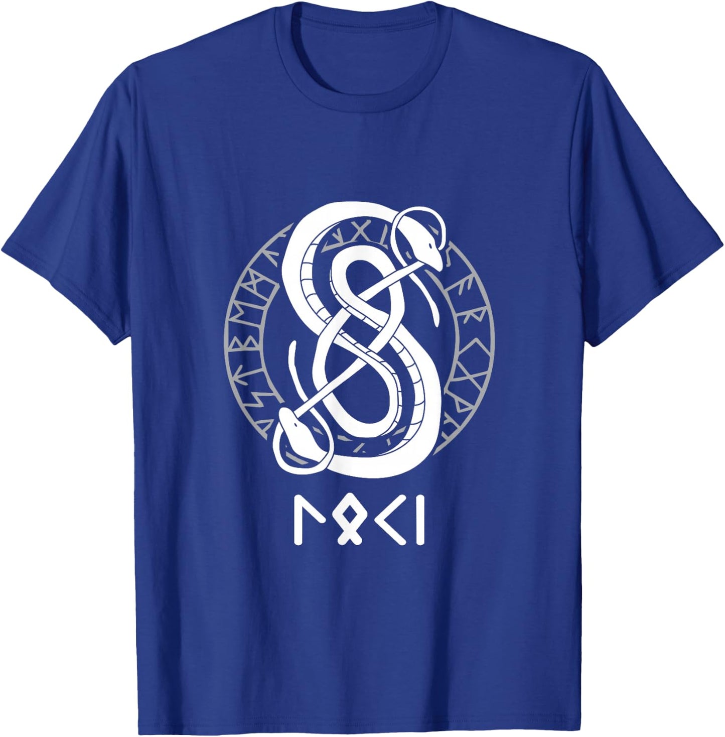 Loki Name Norse Runes And Snake Nordic Norse Mythology T-Shirt - T-Shirt | Royal