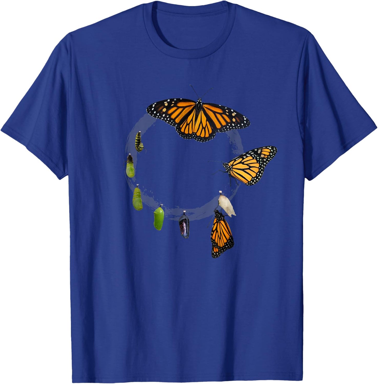 Monarch Butterfly Chrysalis Cycle Nature Lover Gift T-Shirt - T-Shirt | Royal