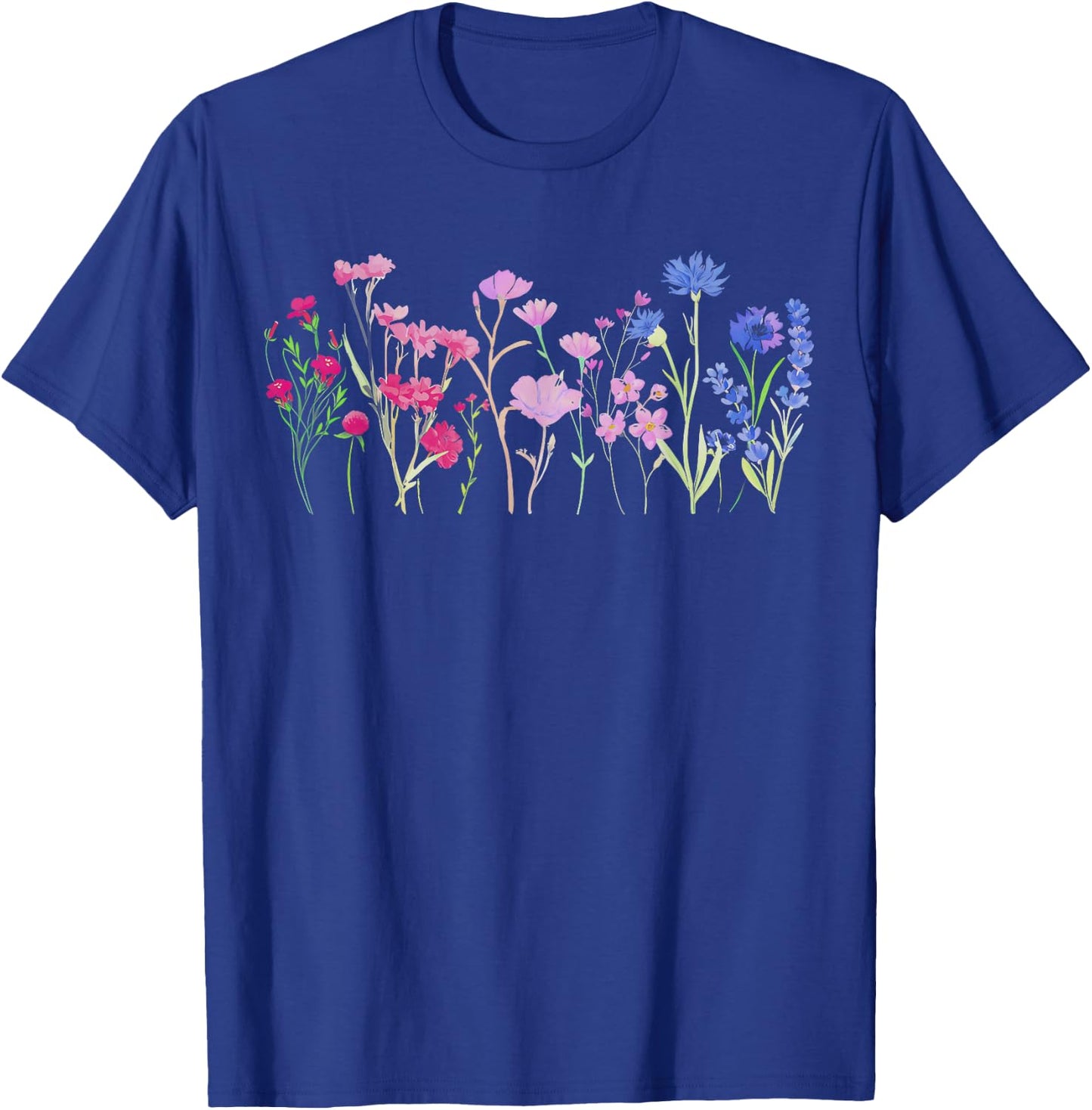 Subtle Bi Pride Bisexual Pride Bi Flag Wildflower T-Shirt - T-Shirt | Royal