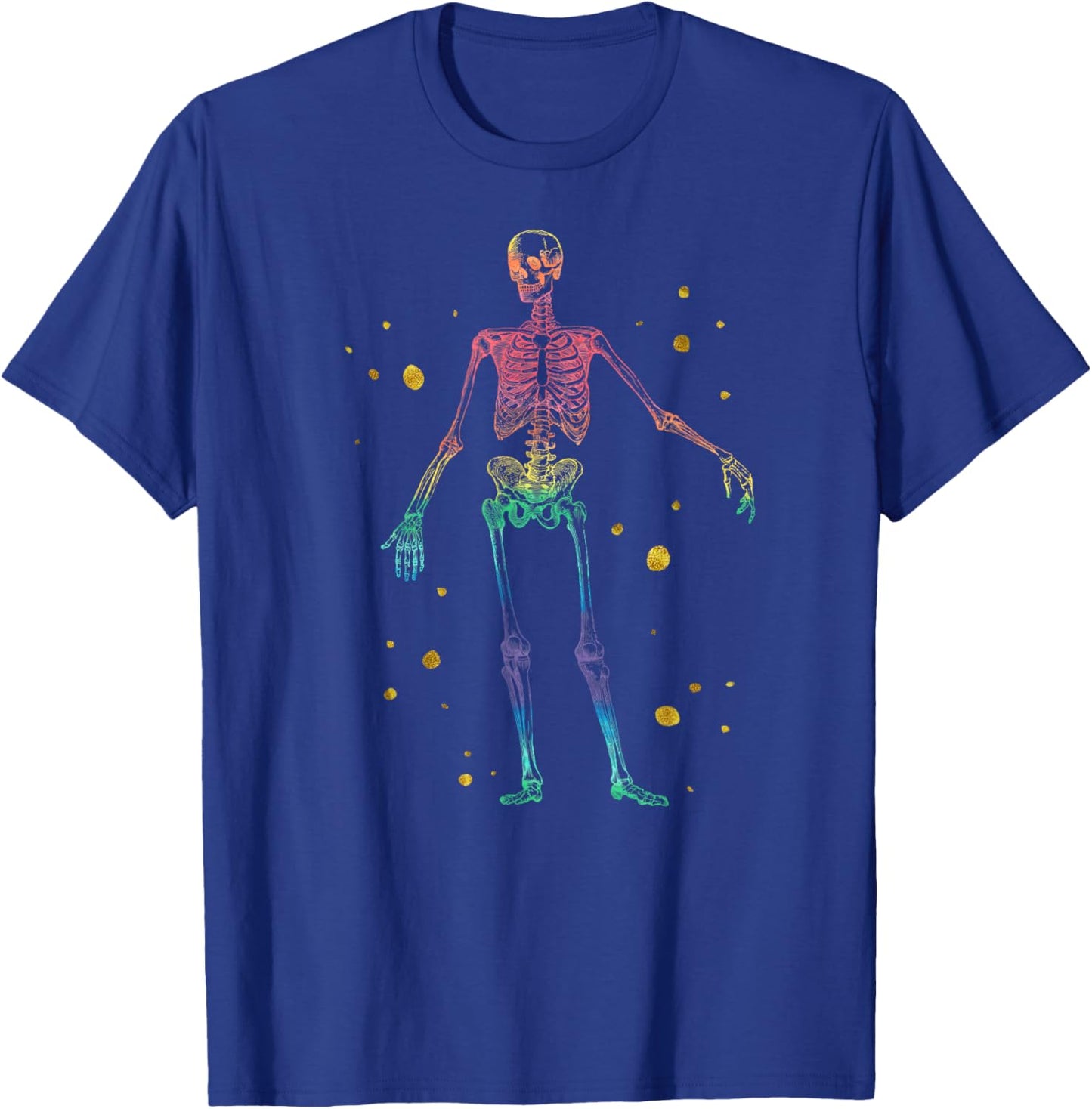Vintage Rainbow Skeleton Halloween Anatomy Pride Cute Shirt T-Shirt - T-Shirt | Royal
