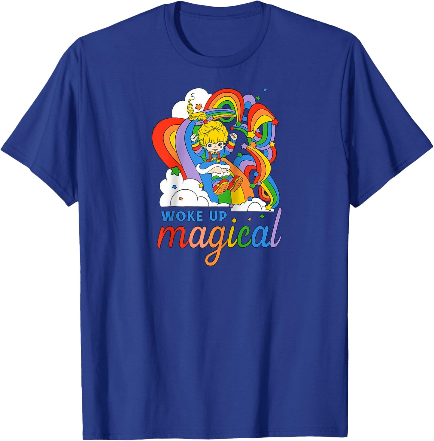 Rainbow Brite Woke Up Magical Vintage Rainbow Slide Raglan Baseball T-Shirt - T-Shirt | Royal