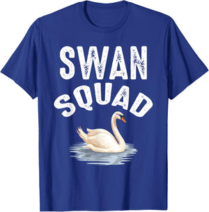 Swan Squad Cool Zoo Animal Lover White Swan Birthday Squad T-Shirt - T-Shirt | Royal