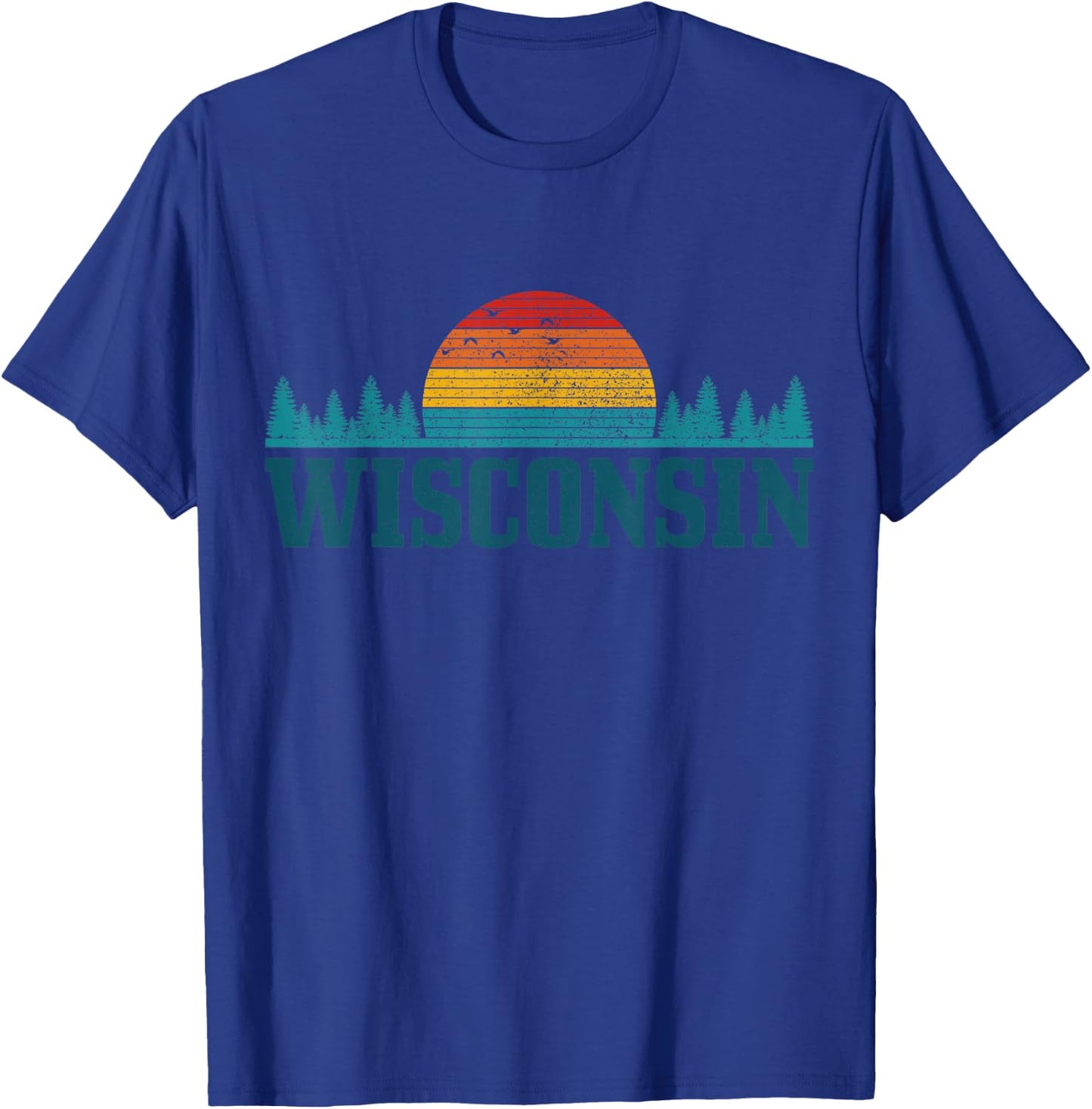 Wisconsin Vintage USA America Souvenir T-Shirt - T-Shirt | Royal