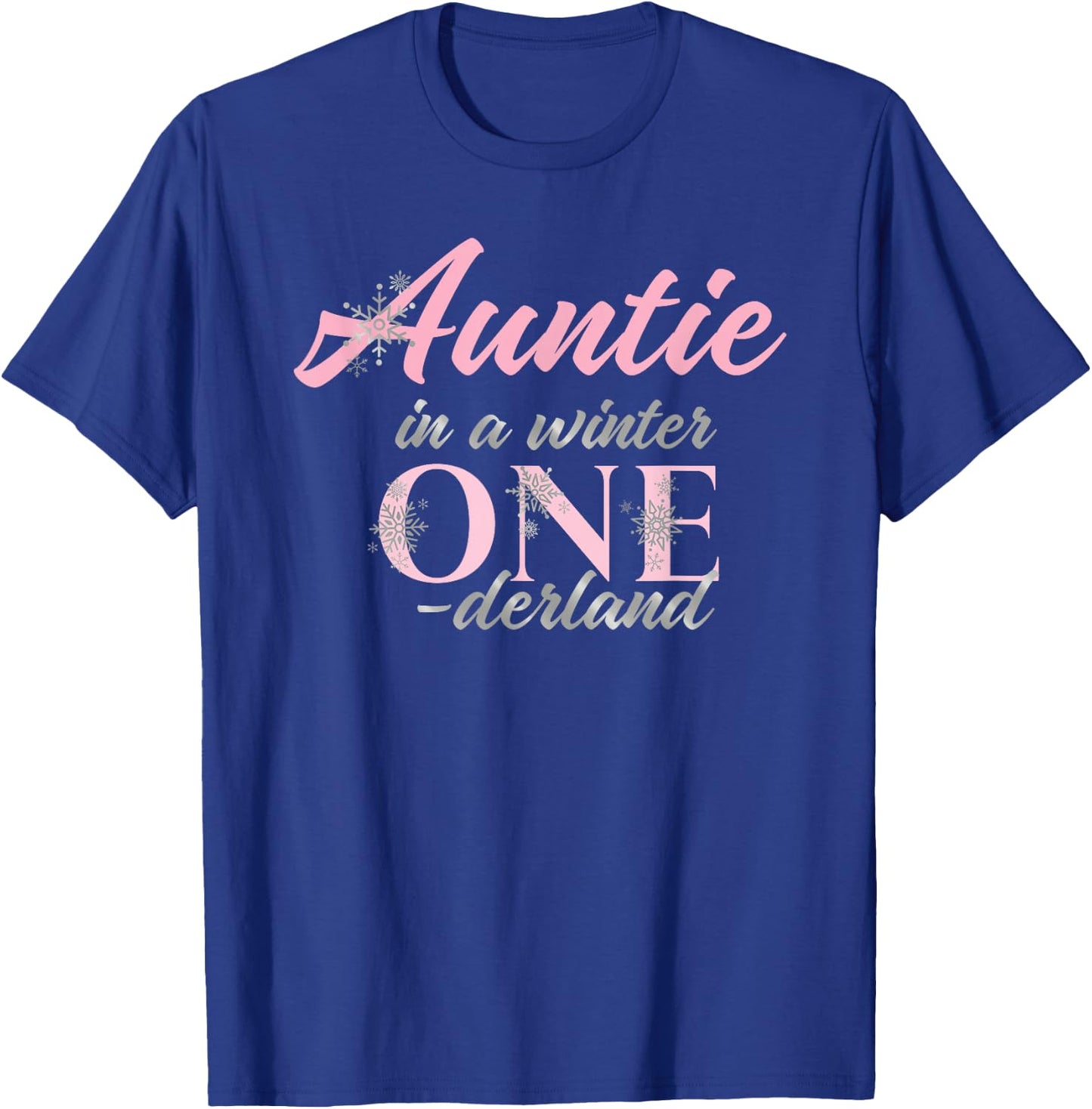 Auntie Of The Birthday for Girl Winter Onederland 1st T-Shirt - T-Shirt | Royal