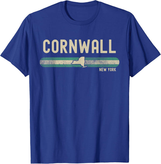 Cornwall NY | New York | Travel & 80s Style T-Shirt - T-Shirt | Royal