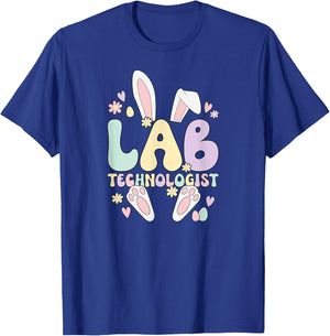 Lab Technologist Easter Bunny Laboratory Tech Easter Day T-Shirt - T-Shirt | Royal