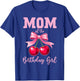 Cherry Coquette Bow Mom of The Birthday Girl Family Matching T-Shirt - T-Shirt | Royal