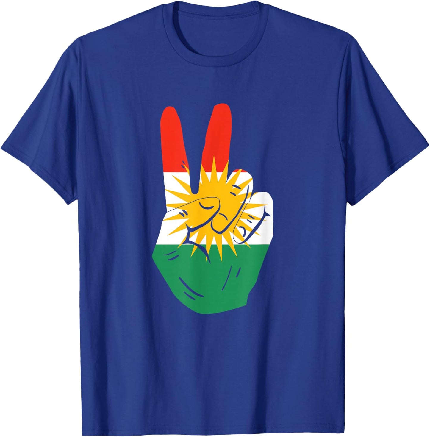 Proud Kurds Kurdistan Kurdische Flagge Peace , black T-Shirt - T-Shirt | Royal