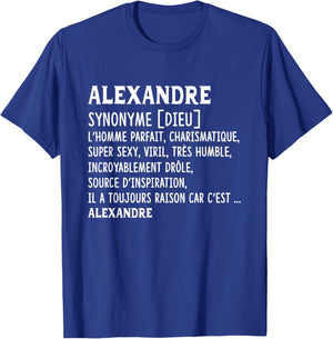 Man Humor Name Custom Alexander Definition , Black, S T-Shirt - T-Shirt | Royal