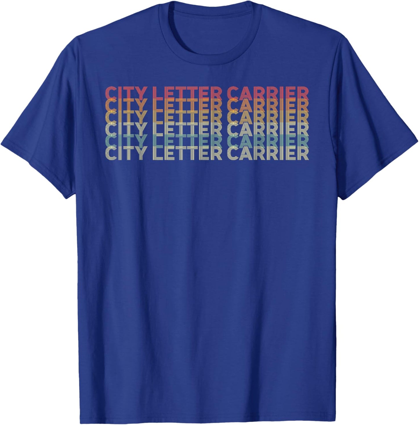 Retro 70s City Letter Carrier Job Title T-Shirt - T-Shirt | Royal