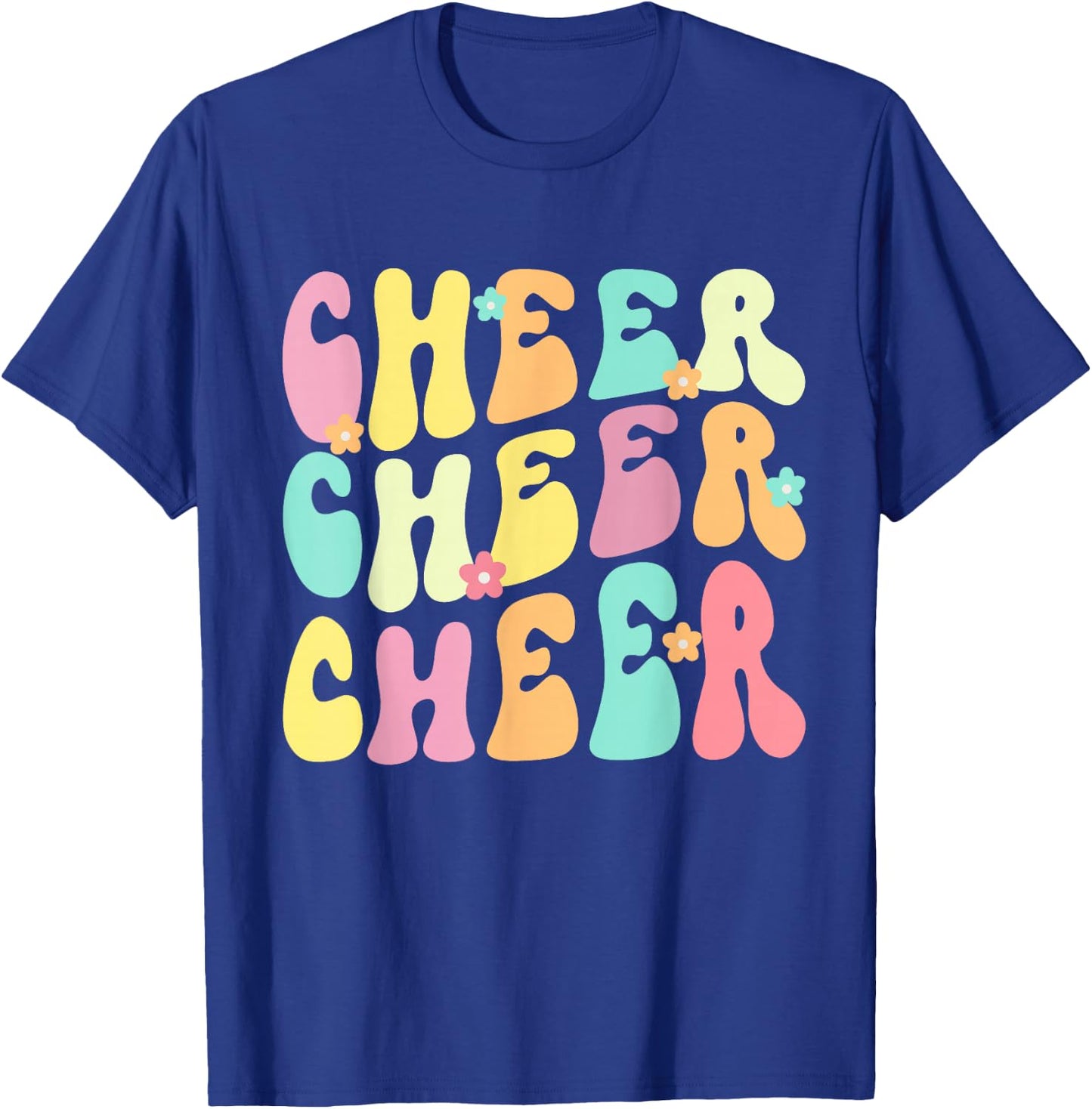 Cheer Cheer Cheer Groovy Retro T-Shirt - T-Shirt | Royal