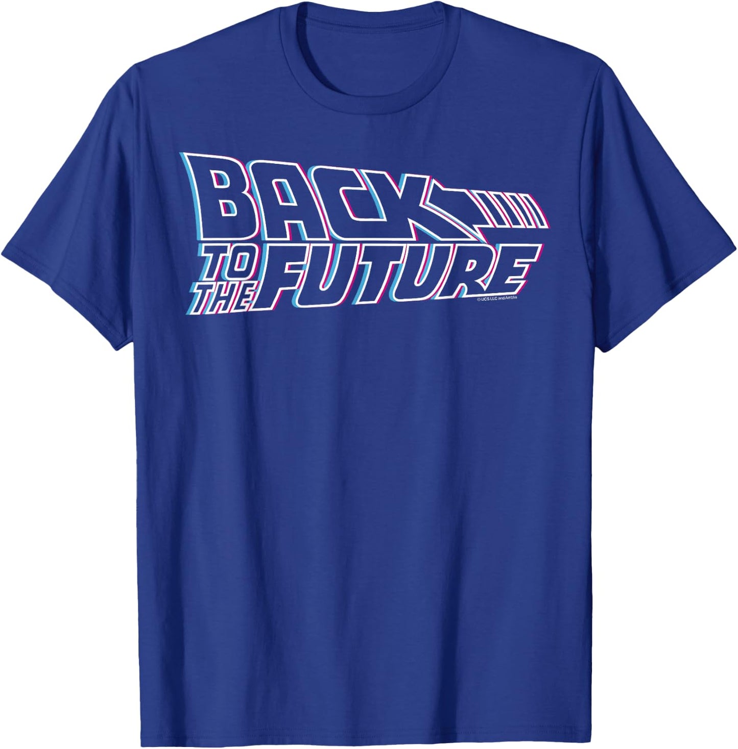 Back to The Future 35th Anniversary Multi-Color Logo Outline T-Shirt - T-Shirt | Royal