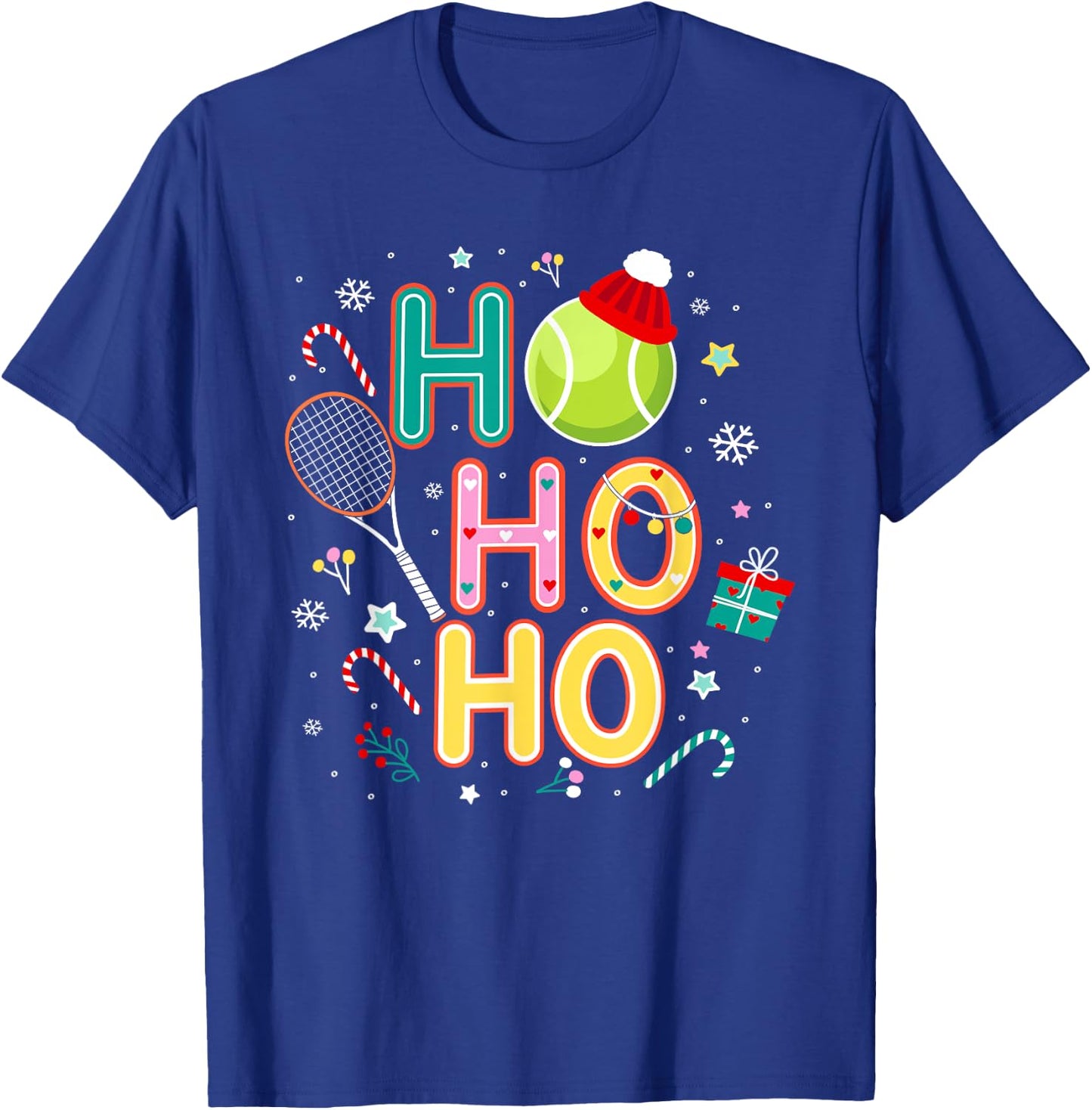 Ho Ho Ho Ugly Christmas Pajama Tennis Player Men T-Shirt - T-Shirt | Royal