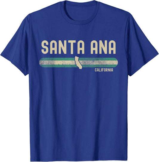Santa Ana CA | California | Travel & 80s Style T-Shirt - T-Shirt | Royal