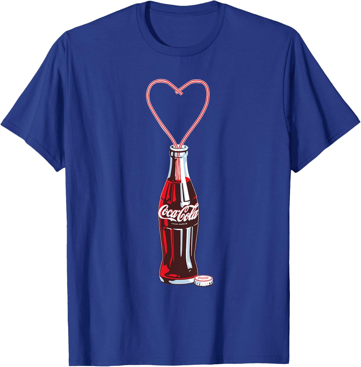Coca Cola Bottle Heart Straws T-Shirt - T-Shirt | Royal