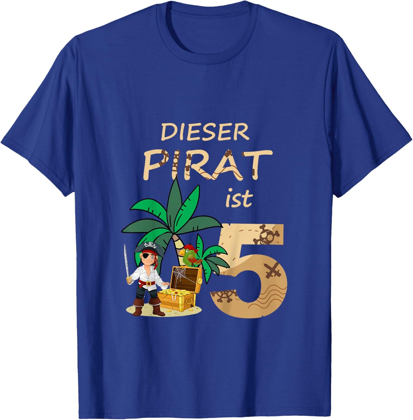 Kinder Geburtstagsshirt 5 Jahre Junge Pirat T-Shirt - T-Shirt | Royal