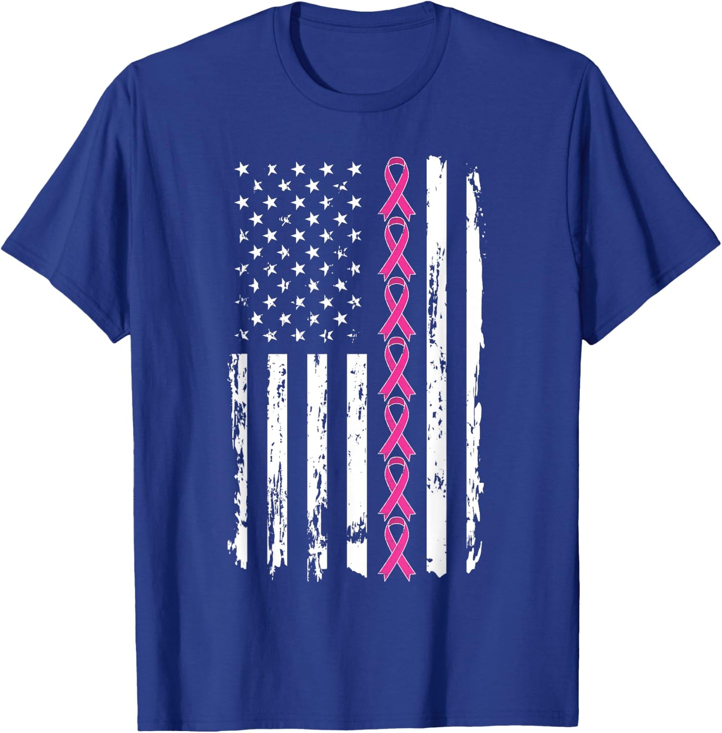 Pink Ribbon Shirt Women Men Breast Cancer Awareness T-Shirt - T-Shirt | Royal