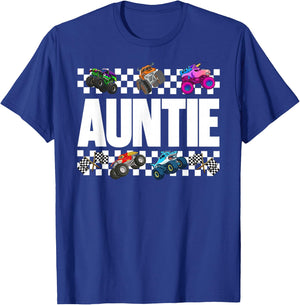 Auntie Monster Truck Family Crew Birthday Matching Women T-Shirt - T-Shirt | Royal