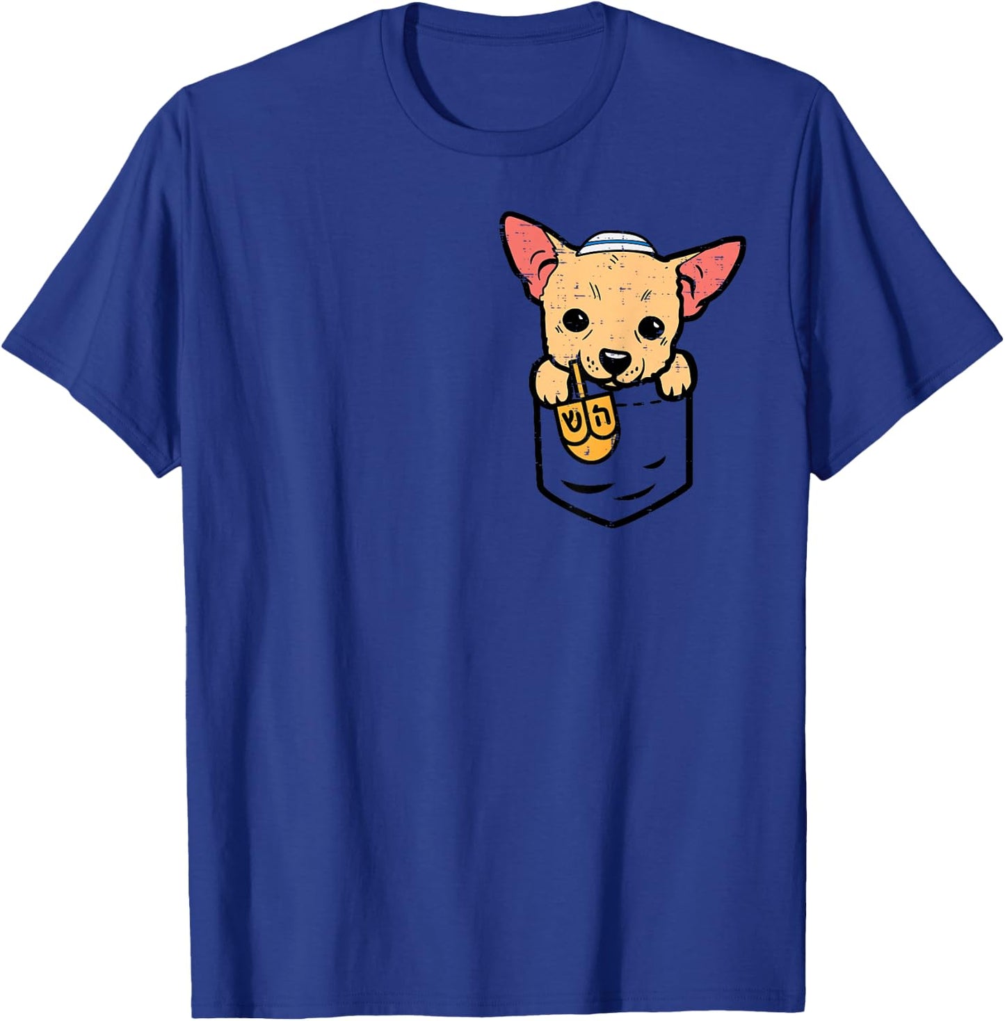 Pocket Dog Chihuahua Chiwawa Hanukkah Pajamas Chanukah PJs T-Shirt - T-Shirt | Royal