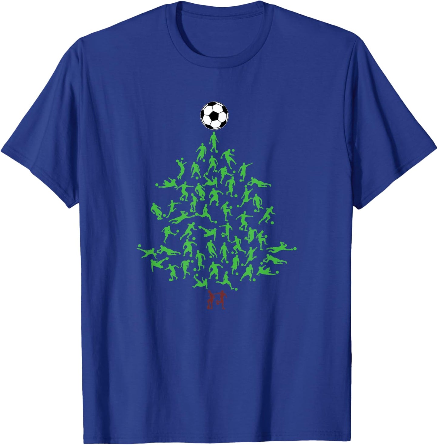 Soccer Player Christmas Tree Xmas T-Shirt - T-Shirt | Royal