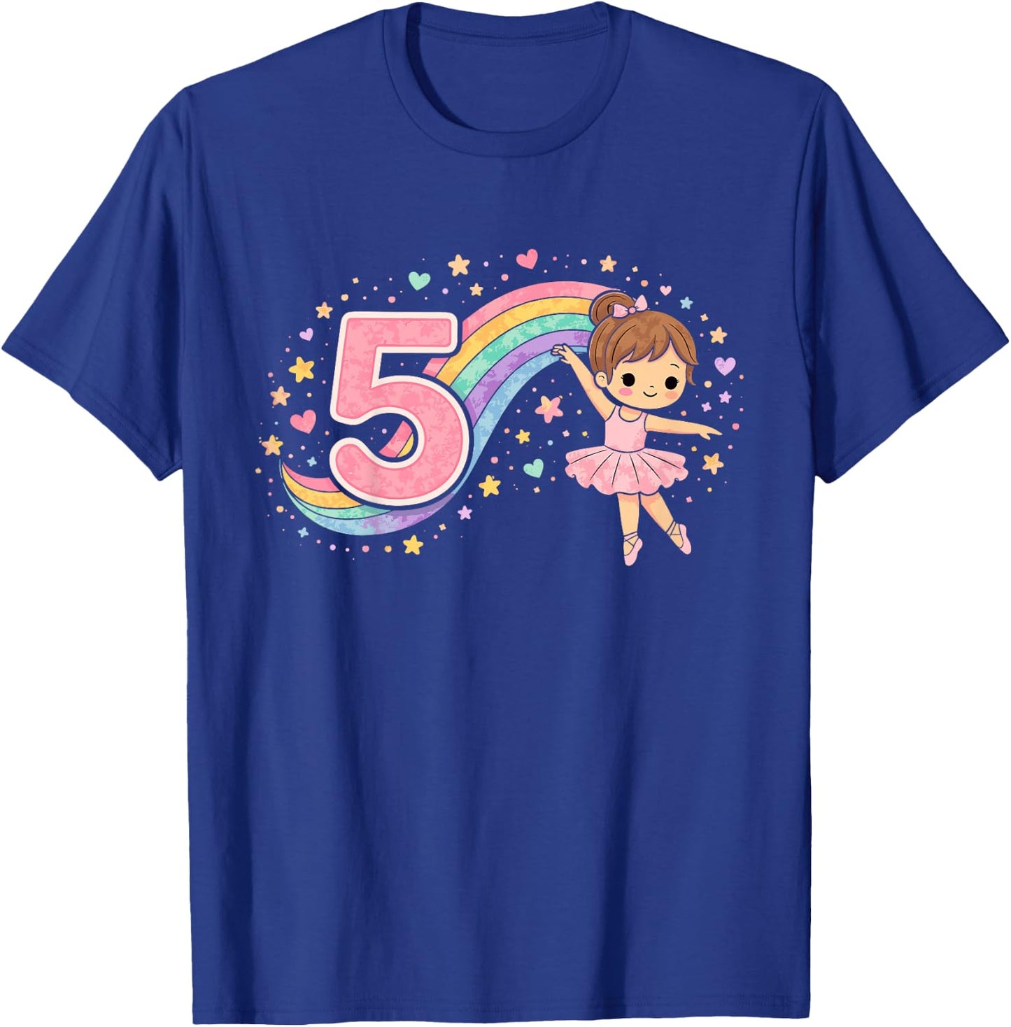 5. Geburtstag Mädchen Regenbogen Deko 5 Jahre Mädchen T-Shirt - T-Shirt | Royal