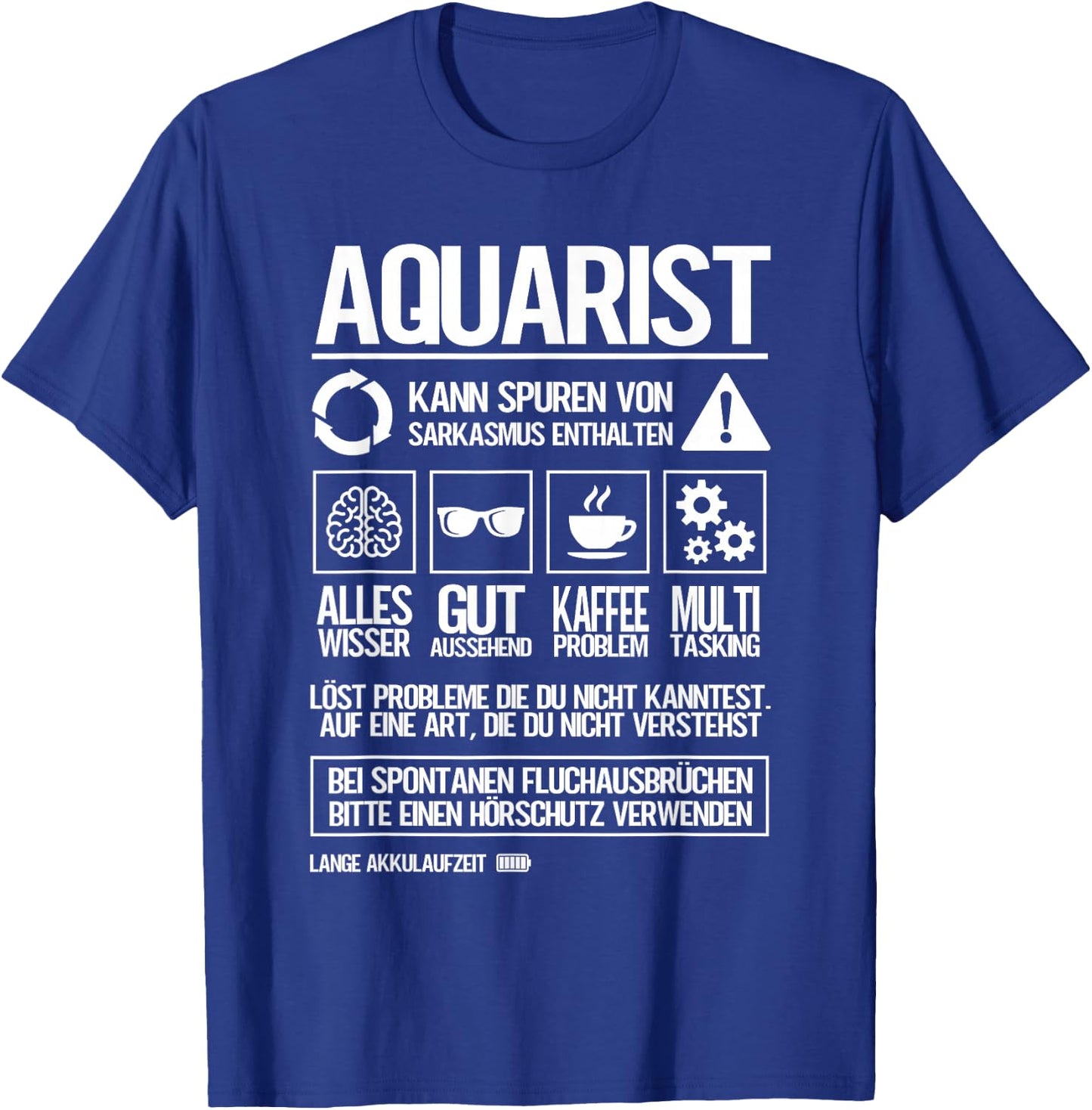 Aquarianer Aquarist , Schwarz, Cartoon Aquarium , , Erwachsene, Klein, EU, Small, Regular, Halbarm, Klassisches Halblangärmliges , Aquarium-Design T-Shirt - T-Shirt | Royal