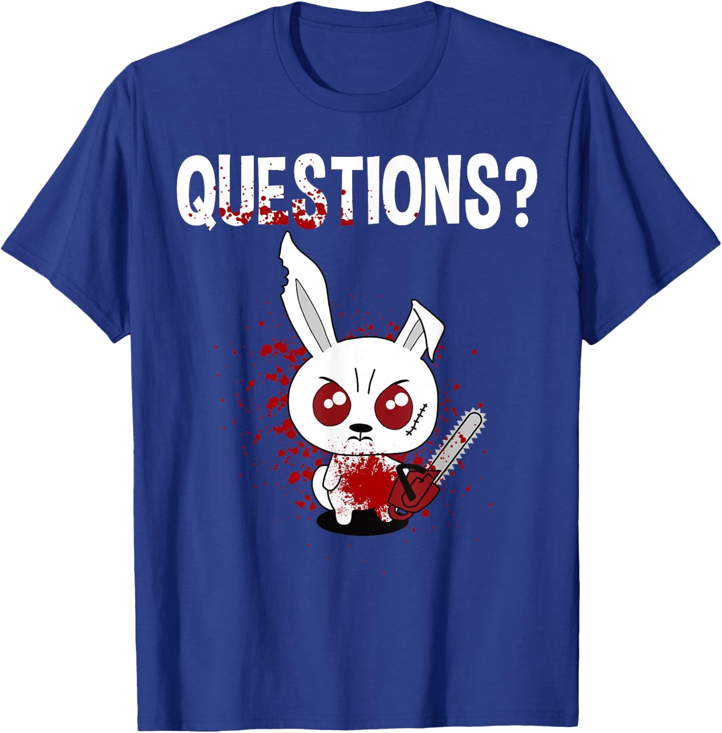 Funny - Questions? Bunny - Angry Rabbit T-Shirt - T-Shirt | Royal