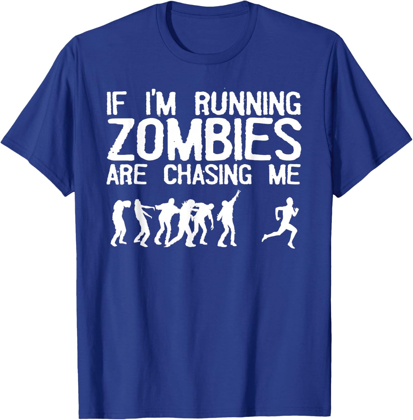 Zombie Running Design Women Halloween Funny Running T-Shirt - T-Shirt | Royal