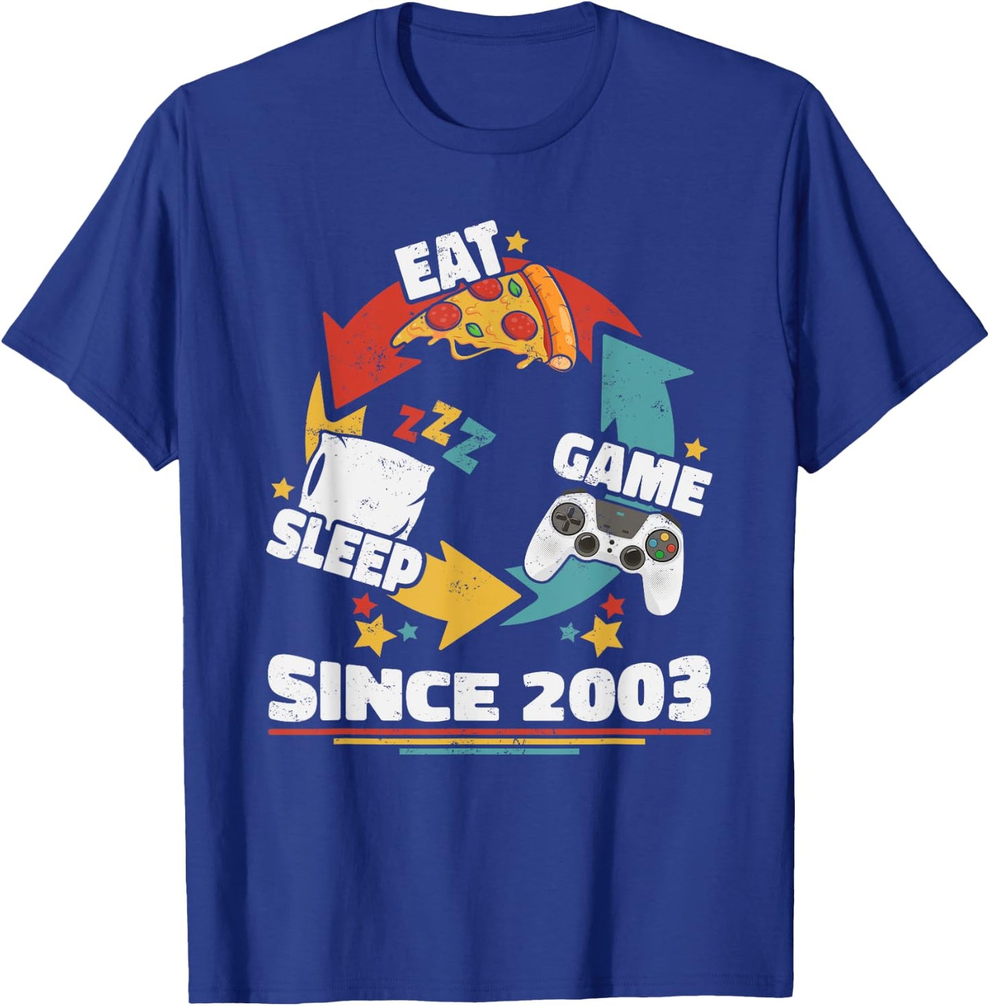 Eat Sleep Game Since 2003 Anniversaire Vintage Retro Gamer T-Shirt - T-Shirt | Royal