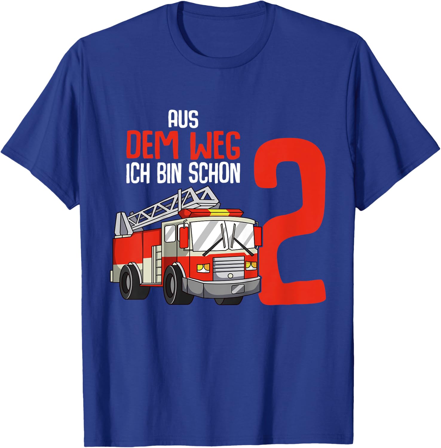 Children's 2nd Birthday Fire Brigade 2 Years Kids Boy , black T-Shirt - T-Shirt | Royal