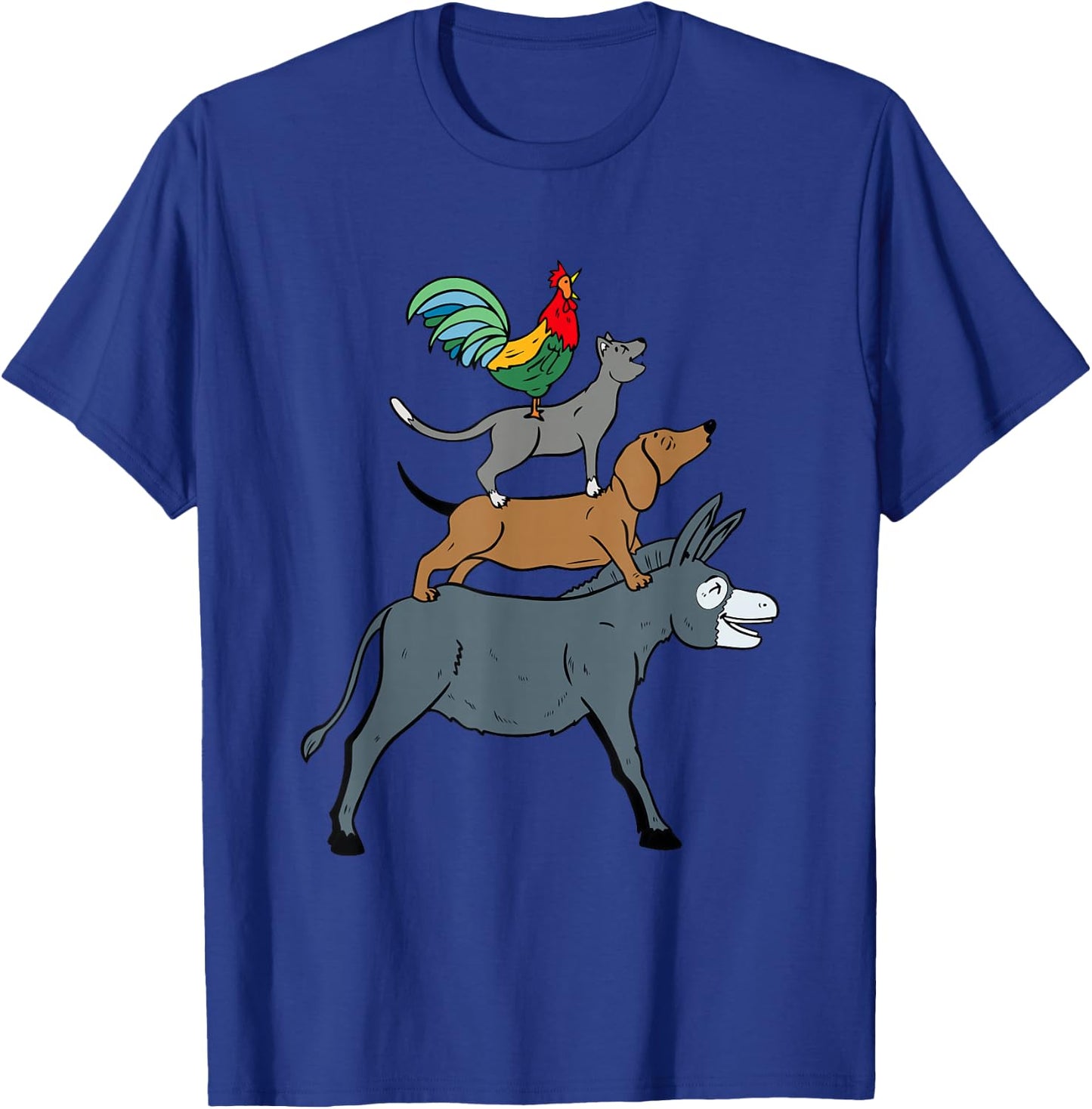 Cool Town Musicians of Bremen Illustration Graphic Designs T-Shirt - T-Shirt | Royal
