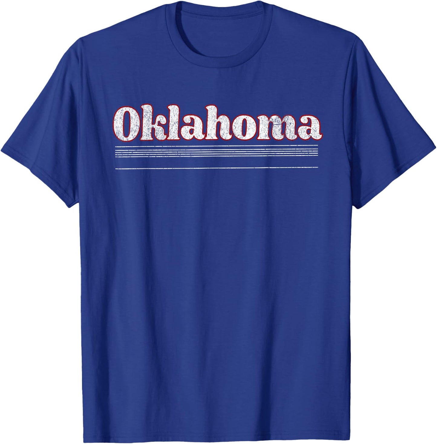 Retrocity Oklahoma Women's Vintage Retro Classic Red Short Sleeve T-Shirt - T-Shirt | Royal