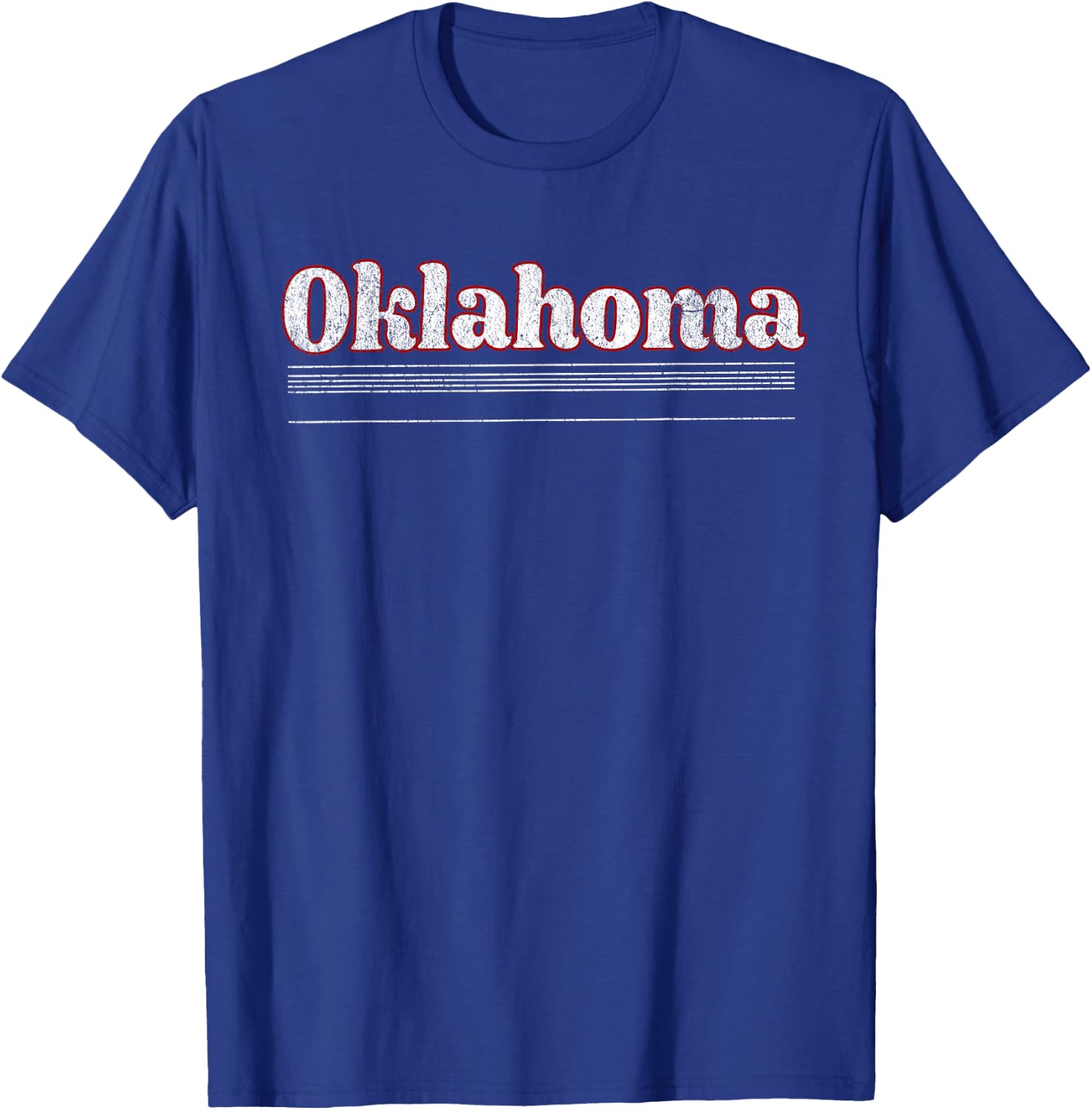 Retrocity Oklahoma Women's Vintage Retro Classic Red Short Sleeve T-Shirt - T-Shirt | Royal