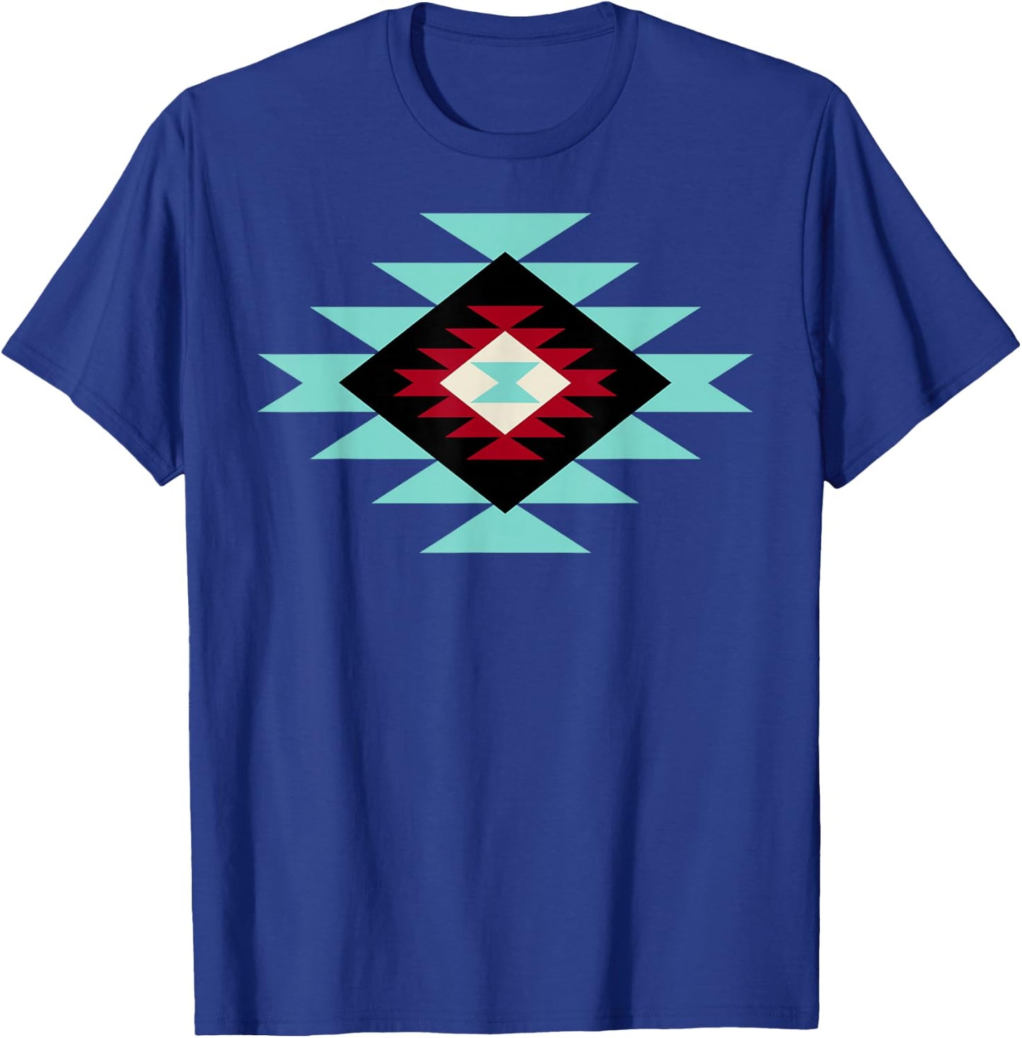 Southwest Santa Fe Navajo Indian Tribal Pattern Style T-Shirt - T-Shirt | Royal