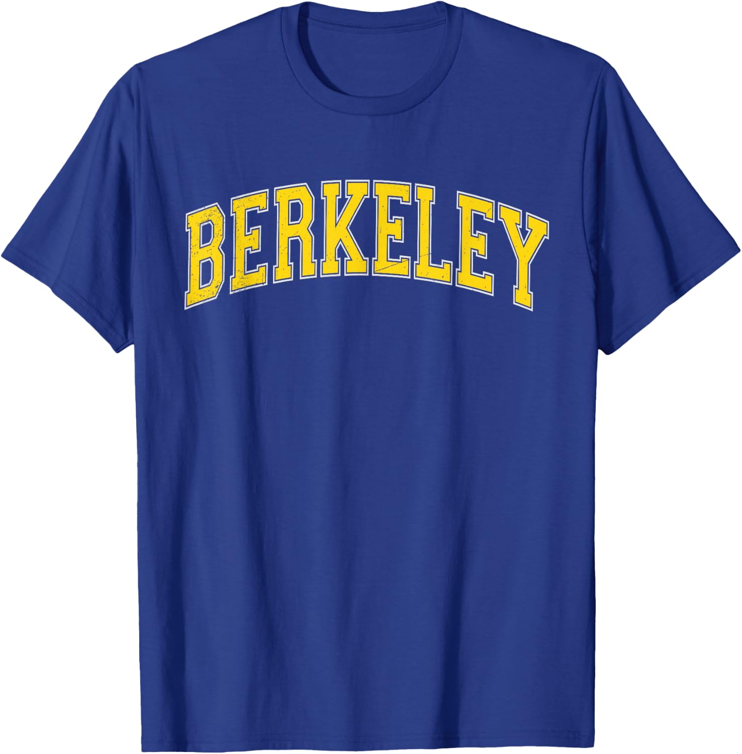 Vintage Berkeley California CA Varsity Style Yellow Text T-Shirt - T-Shirt | Royal