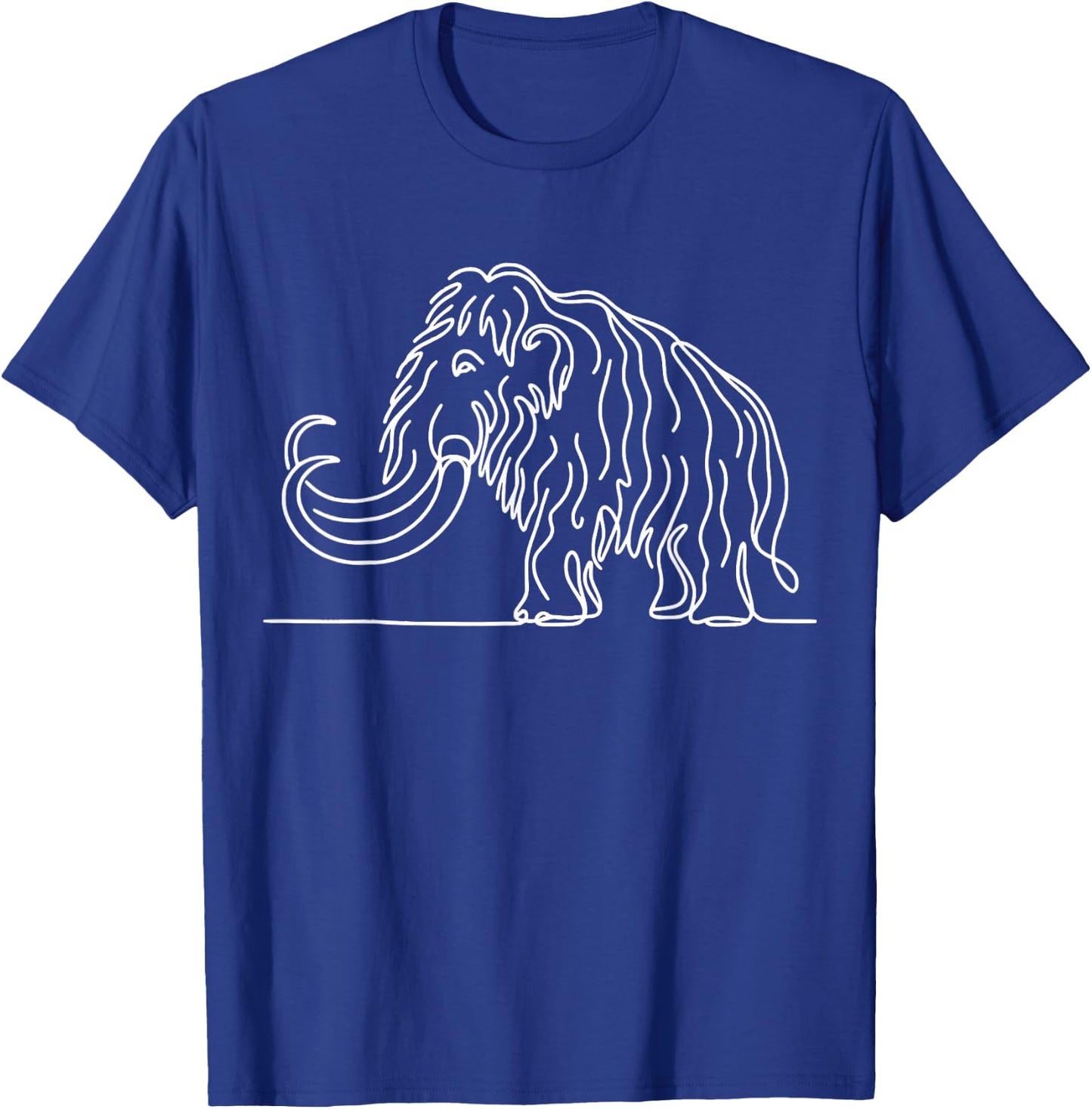 Woolly Mammoth Prehistoric Elephant Line Art Paleontologist T-Shirt - T-Shirt | Royal