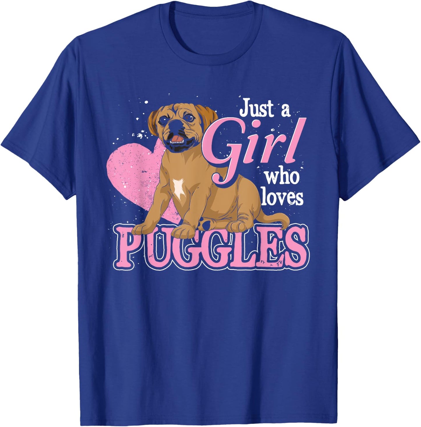 Just A Girl Who Loves Puggles Cute Dog Lover Women Puggle T-Shirt - T-Shirt | Royal