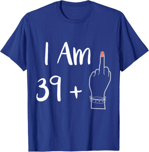 I Am 39 Plus 1 Middle Finger for a 40th Woman 40 Years Old , black T-Shirt - T-Shirt | Royal