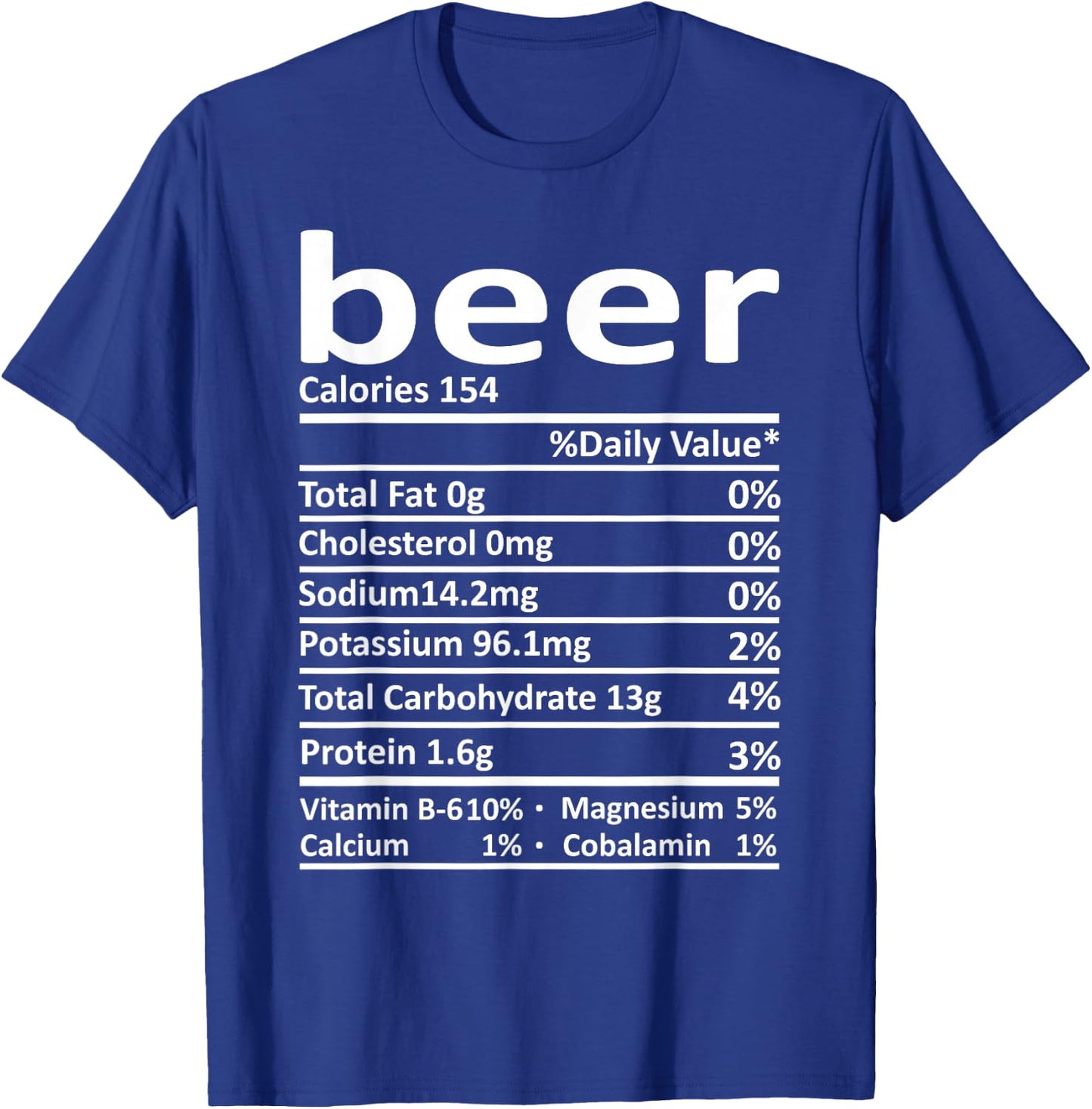 Beer Nutrition Funny Thanksgiving Costume Food Christmas T-Shirt - T-Shirt | Royal