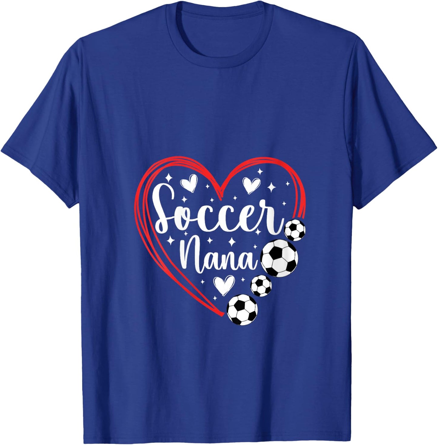 Soccer Nana Grandma Heart Nana Of A Soccer Player Nana V-Neck T-Shirt - T-Shirt | Royal
