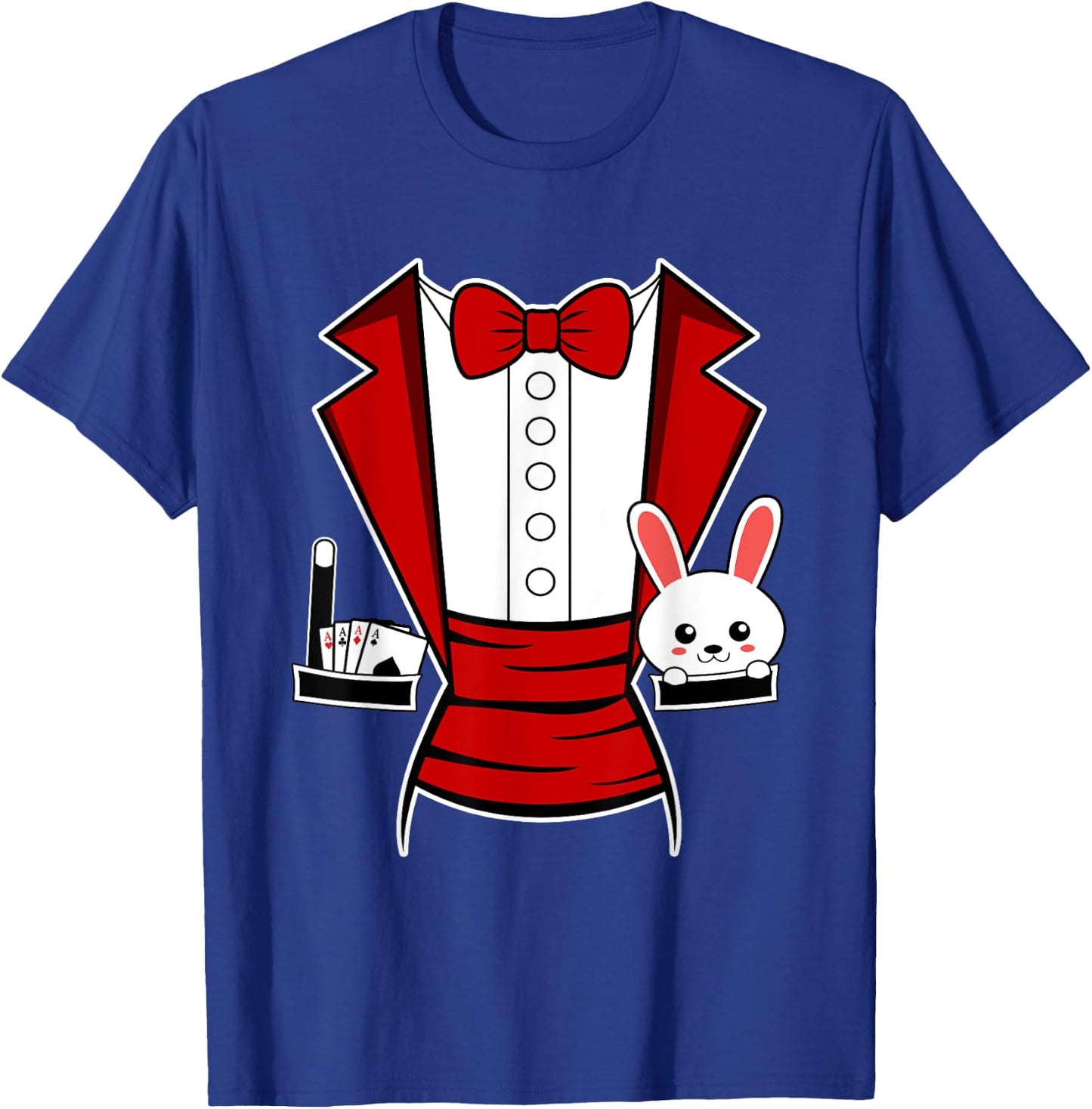 Kids Adult Halloween Magician Costume Tuxedo Magic Show Men T-Shirt - T-Shirt | Royal