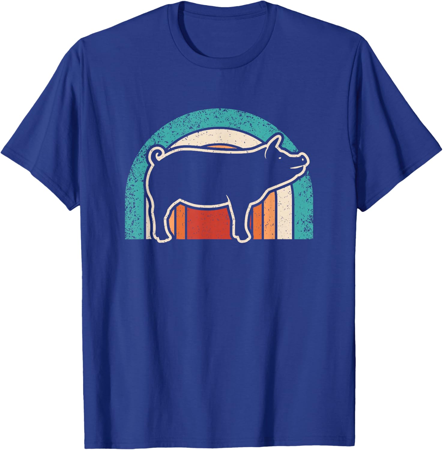 Retro Pig Lover Farmer Farming Men Women Kids T-Shirt - T-Shirt | Royal