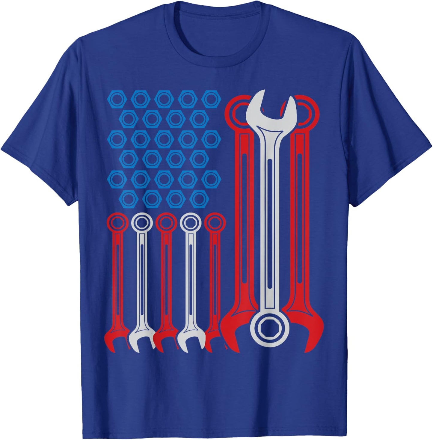 Mechanic T Shirt - Patriotic Mechanic USA American Flag Kids Men T-Shirt - T-Shirt | Royal