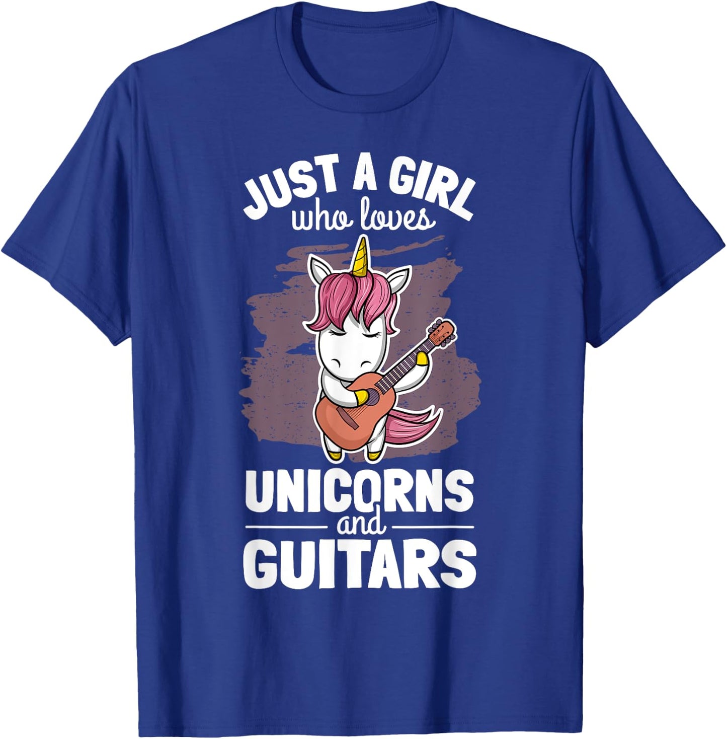 Cute Unicorn Guitar Player Woman Magical Girl Guitarist T-Shirt - T-Shirt | Royal