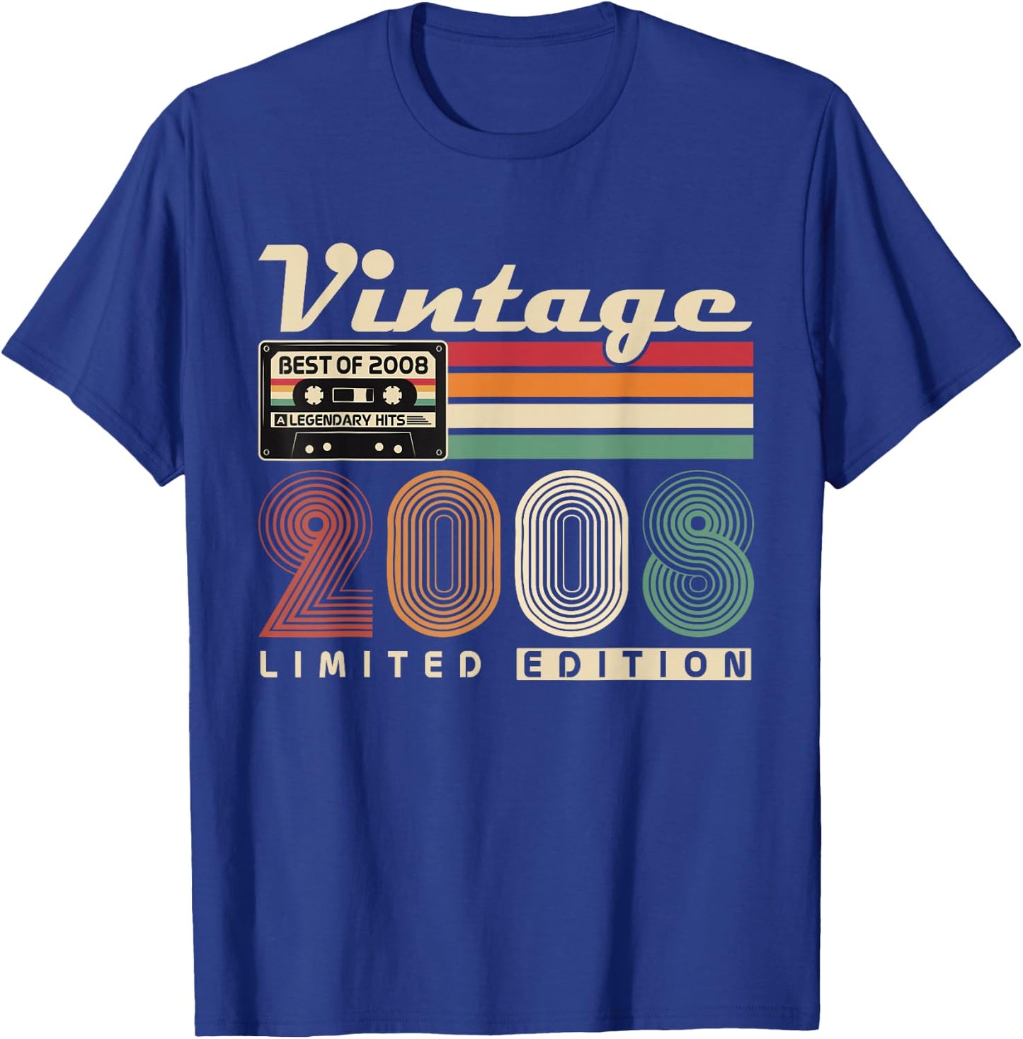 Vintage 2008 Rétro Cadeau 18 Ans Anniversaire Garçons Filles T-Shirt - T-Shirt | Royal